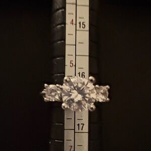 Elegant Silver Three-Stone Ring